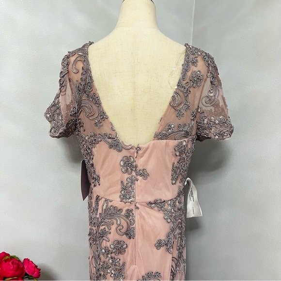 JS COLLECTION Pink Soutache Short Sleeve Full-Length Formal Dress / Gown - NWT - Picture 14 of 17